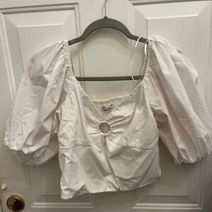 Abercrombie & Fitch Cream Puff Sleeve Blouse